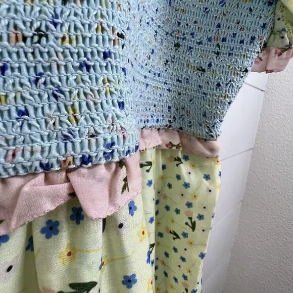 NEW IVY‎ CITY EMILY midi DRESS Tiered Ruffle Smocked Patchwork 5X CottageCore - Picture 11 of 16